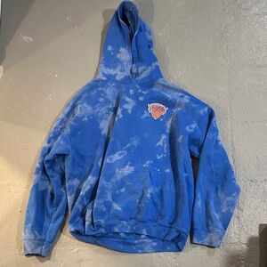 Blue Tie-Dye Hoodie with Logo NY KNICKS CUSTOM MEN’s large runs small
